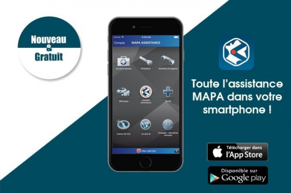 Application mobile MAPA Assistance pour iOS et Android